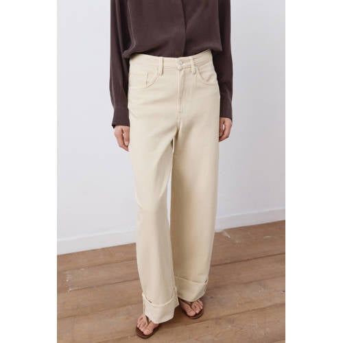 Mango wide leg jeans lichtgeel