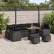vidaXL Banc de jardin - Set - 10 - pièces - Noir - poly - rotin