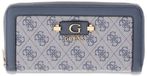GUESS Lindsey SLG Zip Around Wallet Slate Logo blauwgrijs