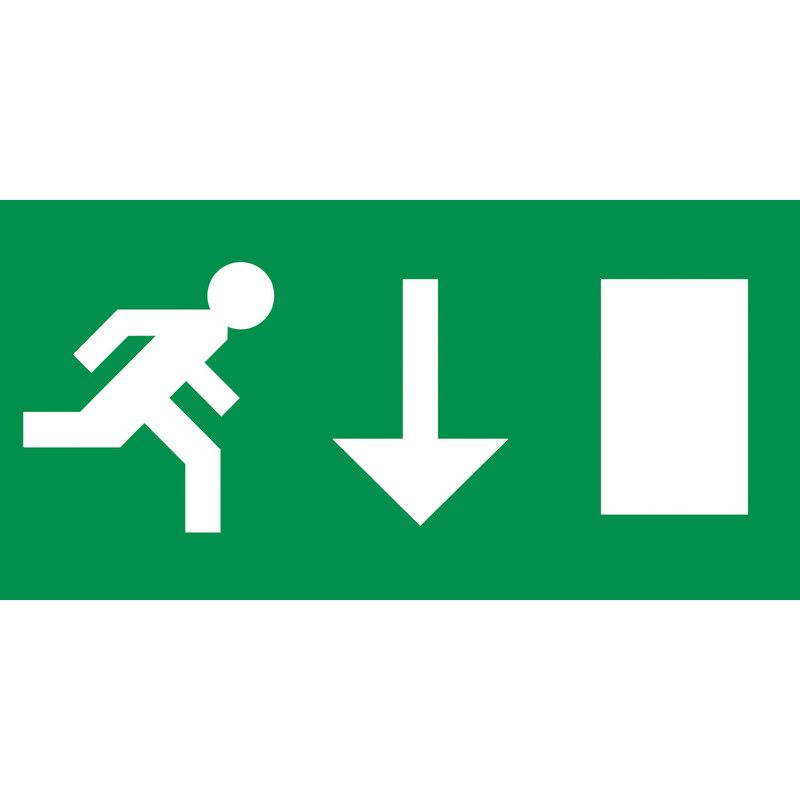 Toolstation Sticker verwijzing nooduitgang omlaag 10x20cm