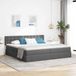Maison Exclusive - Lit plateforme LED avec matelas, gris foncé, 200 x 200 cm, tissu