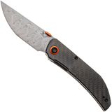 Tenable Knives Tarkin B1078A4 Water Ripple Damascus, Twill Carbon G10, zakmes, Matthew Christensen design