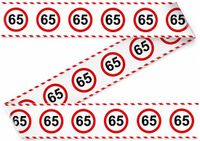 Folat Markeerlint/afzetlint 65 jaar versiering met stop bord 15 meter - Feestartikelen