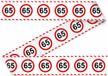 Folat Markeerlint/afzetlint 65 jaar versiering met stop bord 15 meter - Feestartikelen