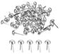 100 pieds en cuir avec pointes, 8 mm, argent, pour projets DIY