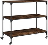 vidaXL Keukentrolley - 102x50x95 cm - Bewerkt Hout - Gerookt Eikenkleurig