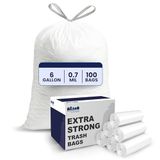 Plasticplace 6 gallon vuilniszakken, wit