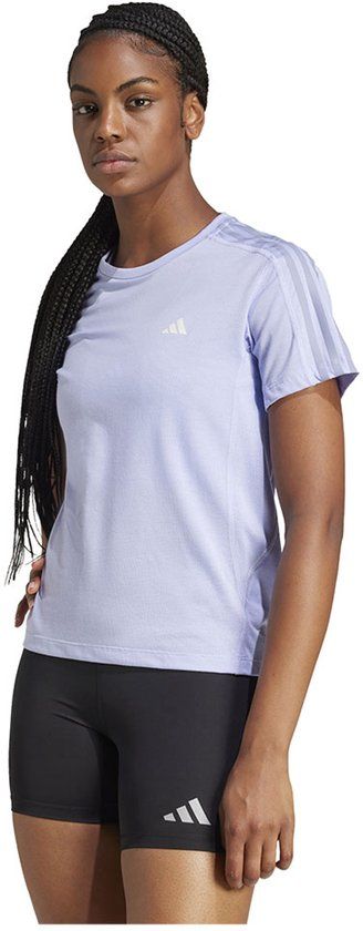 Adidas Own The Run 3-Stripes T-shirt Paars Dames XS