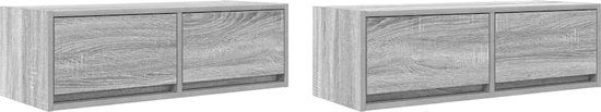 vidaXL Tv-meubelen 2 st 80x31x25,5 cm bewerkt hout grijs sonoma eiken