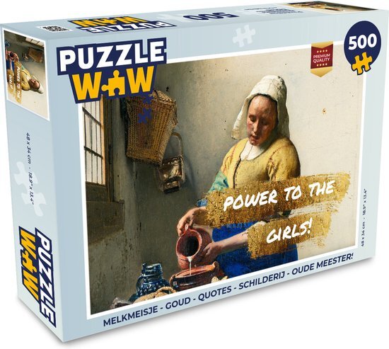 MuchoWow Puzzel Melkmeisje - Vermeer - Quote - Legpuzzel - Puzzel 500 stukjes