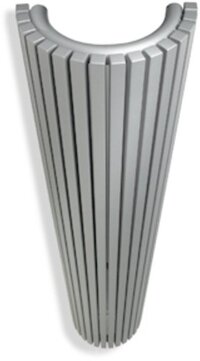 Vasco Carre Halfrond CR O designradiator halfrond verticaal 430x2000mm 2174 watt aluminium grijs M302 111400430200000180302-0000