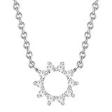 Glanzstücke München Zilveren ketting Bloem/cirkel - Zilver - Zirkonia - Dames