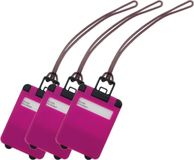Merkloos / Sans marque Makito Western Europe Kofferlabel - Pakket van 5x stuks - 9,5 cm - Reiskoffer reisaccessoires - Roze