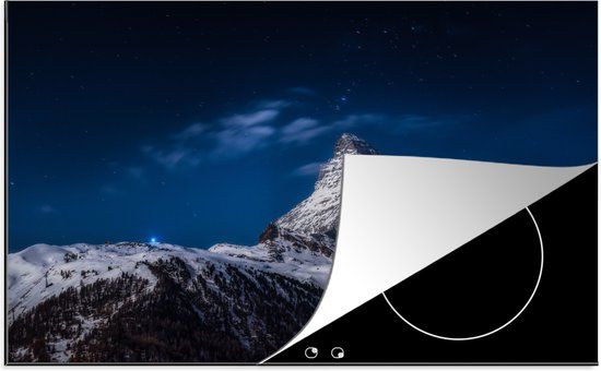 KitchenYeah® Inductie beschermer 77x51 cm - Matterhorn in de avond in Zwitserland - Inductie beschermer