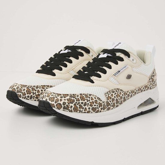 British Knights Lennox Dames Sneakers Laag - Maat 41 - Panterprint/Beige/Wit