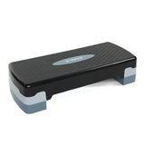 TREXO Aerobic Step 68 x 28 cm, voor cardio- en fitnesstraining, in hoogte verstelbaar, 15-20 cm, duurzaam, van polypropyleen en TPR Aerobic Step hoogwaardig grijs