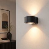 Artdelight Wandlamp LED Hudson Zwart IP54 8Watt 2700K