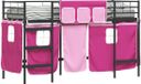 vidaXL Bunkbed voor kinderen met gordijnen Zwart en roze 75 x 190 cm