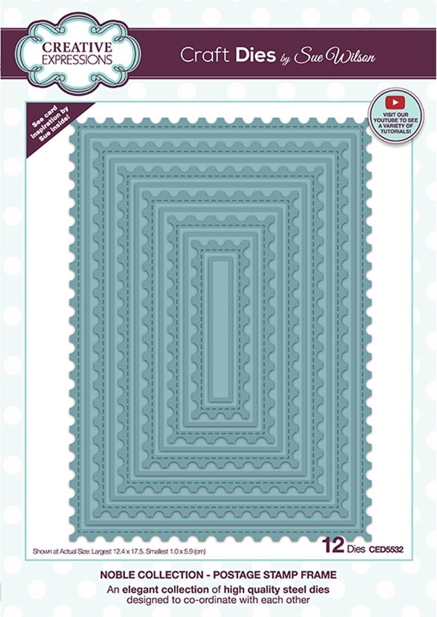 Sue Wilson Creative Expressions Stans - Frame postzegel - Diverse maten - Set van 12