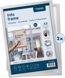 Europel wissellijst zelfklevend – Posterlijst – Magnetisch frame – A3 – 29,7 x 42 cm – Set van 2 stuks – Zilver