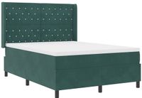 vidaXL Boxspring bed met matras Donkergroen 140 x 190 cm Fluweel