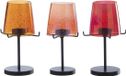 J-Line Theelichthouder - Glas - Oranje/Rood - 3 stuks