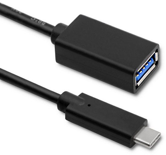 Qoltec - USB-C naar USB-A Kabel - 25cm - Zwart