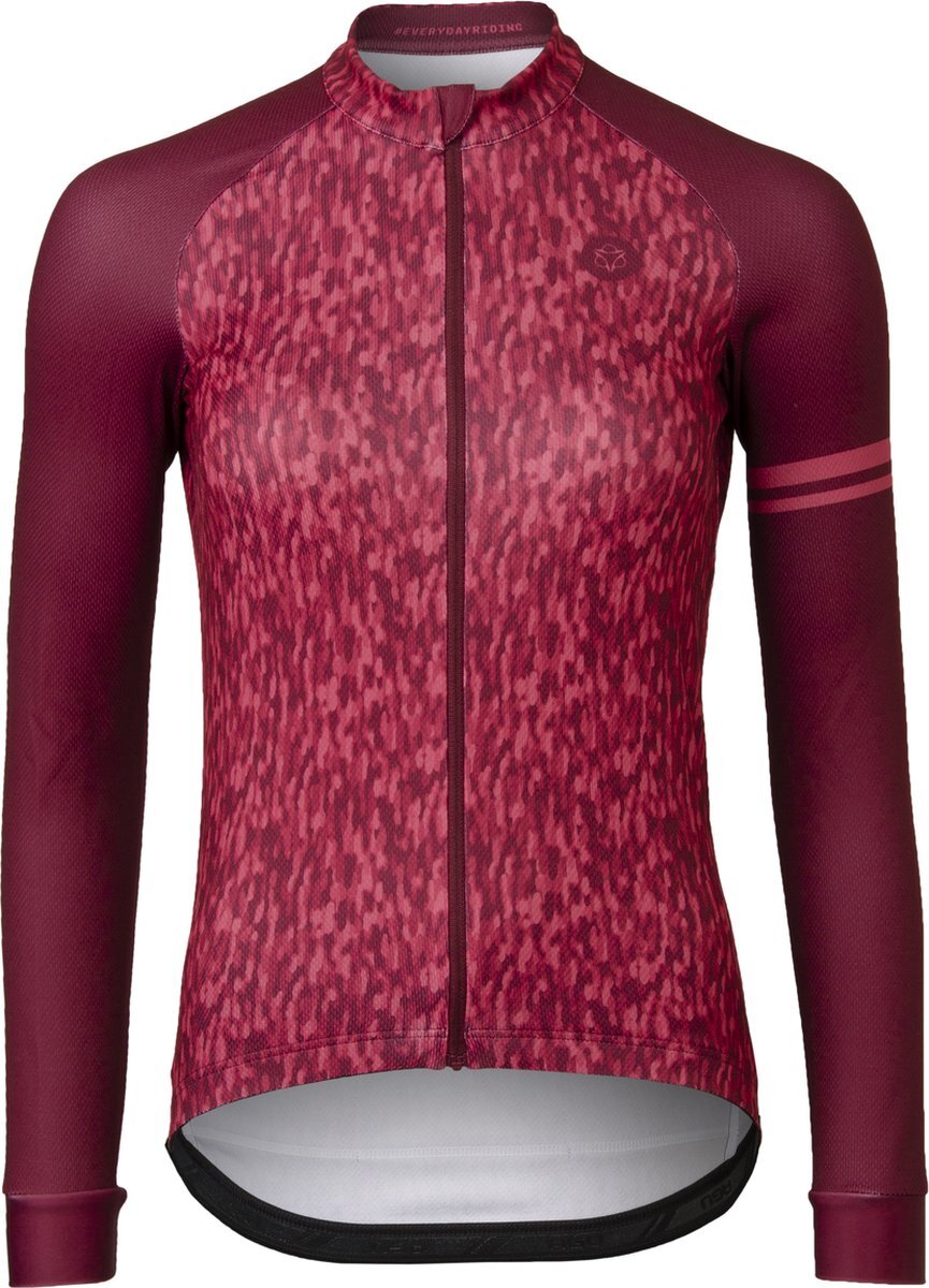 AGU Melange Fietsshirt Lange Mouwen Essential Dames - Rood - XXL