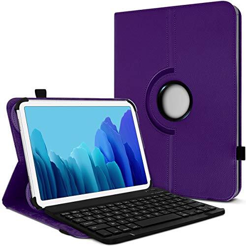 KARYLAX Beschermhoes met sta-functie horizontaal, kleur violet, met Frans Azerty-toetsenbord, bluetooth, voor tablet LNMBBS 10,1 inch