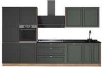 Vicco Complete keukeneenheid Fame-Line, Groen-Goud Landhuis/Goudkleurig Eiken, 340 cm, WB Antraciet