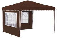 vidaXL Pop-up Feesttent 288 x 288 x 245 cm Bruin Oxford Stof