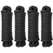 MaxWorks 51001 Marine Grade Dubbel Gevlochten Nylon Dock Line 4 Pack 1/2 "x 15ft 12" Gesplitste Oog Heavy Duty Boot Mooring Touw voor Docking Zwart UV Weerbestendig Professionele Afwerking Boot