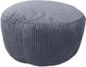 Merkloos Relaxdays Poef - ⌀ 50 cm - Ribstof - Donkergrijs
