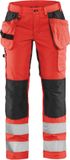 Blåkläder Dames werkbroek High Vis met stretch 7163-1811 - High Vis Rood/Zwart - D21