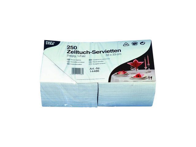 PAPSTAR Papieren Servetten - 33 x 33 cm - 2 Laags - Wit