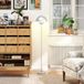 Bol Lampadaire Moderne Pour Salon Avec Abat-jour Bol, Interrupteur Au Pied, Douille E27 (ampoule Non Incluse), Ø30 X 155 Cm, Argent