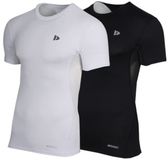 Donnay 2-Pack Baselayer Shortsleeve Thermo/Sportshirt Heren White/Black (997) - Maat M