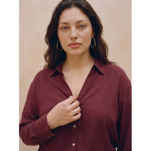 VERO MODA CURVE top Plus Size - donkerrood