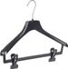 De Kledinghanger Gigant - Hanger - Hanger - Hanger - Adultes - FR38 - 10 Pièces - Plastique - Noir - Modèle Courbé - Élargissement d'Épaule 3,3 cm - Pinces Antidérapantes - 38 cm