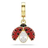Swarovski Idyllia bedel, Verschillende slijpvormen, Lieveheersbeestje, Rood, Goudkleurige toplaag