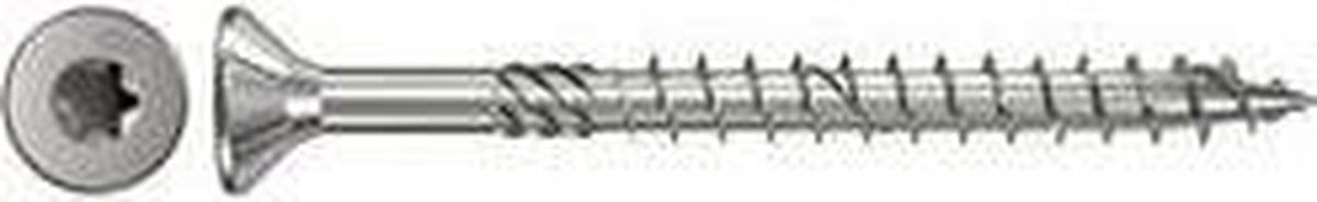 Fischer Power-Fast 8,0 x 80 houtbouwschroef platte kop A2 roesten