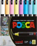 Posca - PC1MR - Extra Fine Tip Pen - Soft Colors, 8 pc