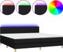 vidaXL Lit plateforme avec matelas et éclairage LED, noir, 200x200 cm, rembourré