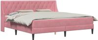 vidaXL Bedframe met matras Roze 200 x 200 cm Fluweel