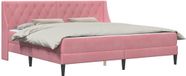 vidaXL Bedframe met matras Roze 200 x 200 cm Fluweel