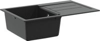 vidaXL Lavabo Noir 780 x 500 mm 80% Quartz et 20% Résine