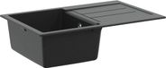 vidaXL Lavabo Noir 780 x 500 mm 80% Quartz et 20% Résine