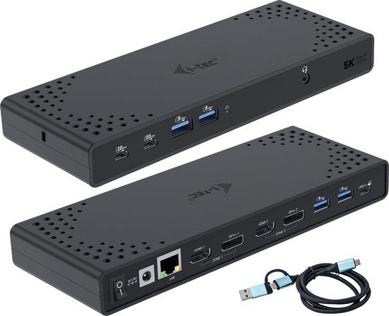i-tec CADUA4KDOCKPDL2UK laptop dock & poortreplicator Bedraad USB 3.2 Gen 1 (3.1 Gen 1) Type-C Zwart