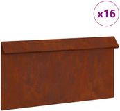 vidaXL Slakkenhekje 16 st 50 x 3,5 x 25 cm weervast staal roestkleurig