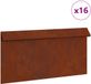 vidaXL Slakkenhekje 16 st 50 x 3,5 x 25 cm weervast staal roestkleurig